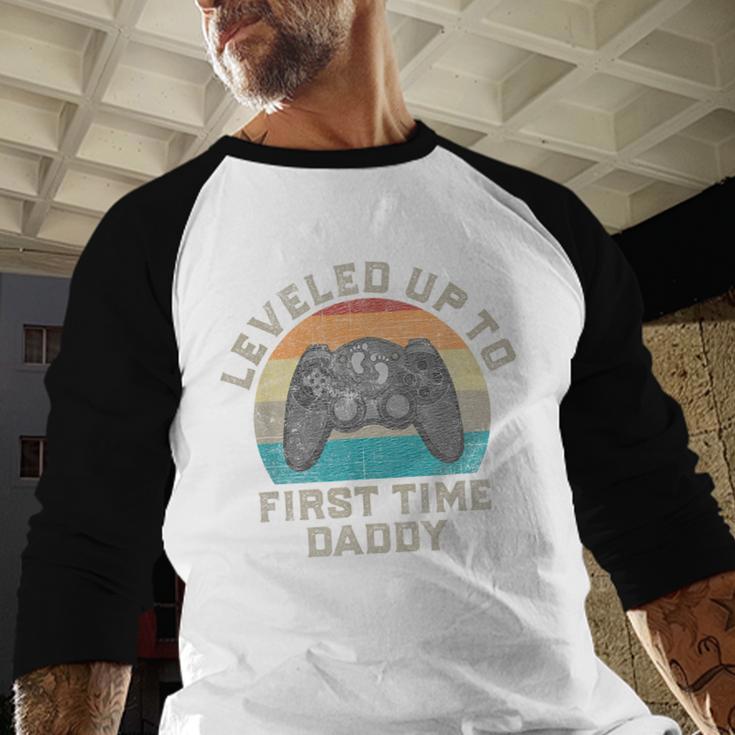I Leveled Up To First Time Daddy Soon To Be Dad Men Baseball Raglan Shirt I Leveled Up To First Time Daddy Soon To Be Dad Men Baseball Raglan Shirt