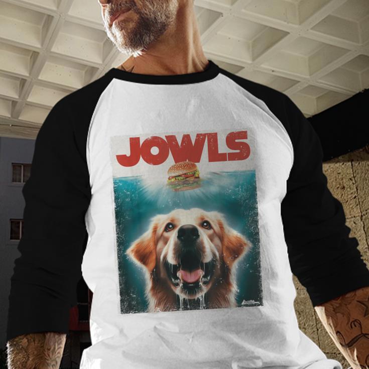 Light Golden Retriever Jowls Top Paws Cream Lab Dog Mom Dad Men Baseball Raglan Shirt