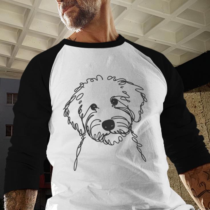 Line Art Dad Mom Dog Sheepadoodle Men Baseball Raglan Shirt