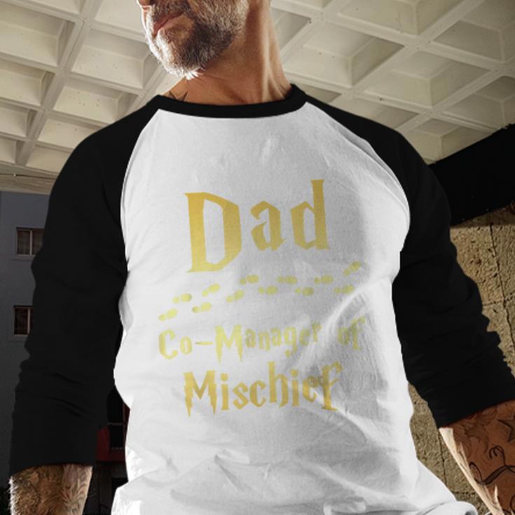 Magical Dad Manager Of Mischief Birthday Family Matching Men Baseball Raglan Shirt