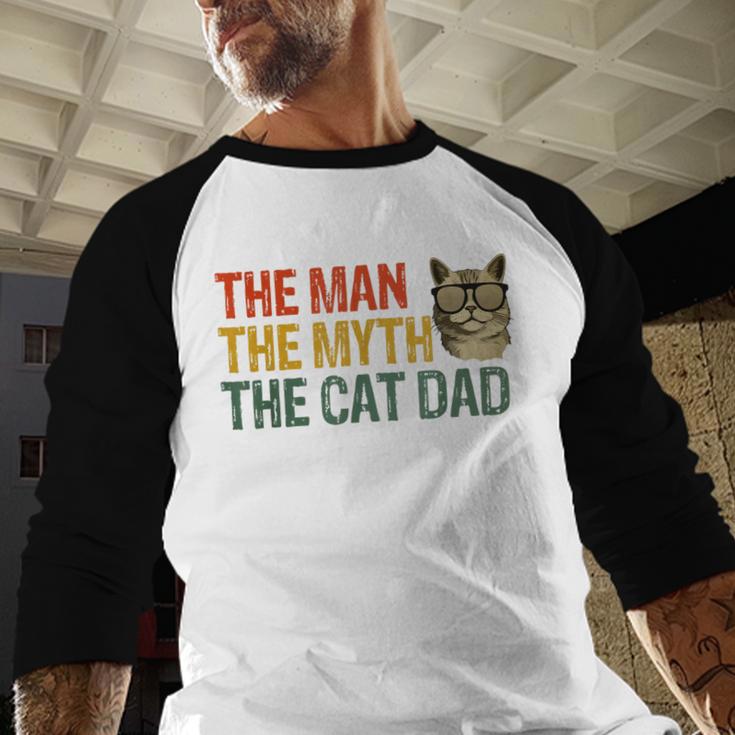 The Man The Myth The Cat Dad Cat Daddy Vintage Men Baseball Raglan Shirt The Man The Myth The Cat Dad Cat Daddy Vintage Men Baseball Raglan Shirt