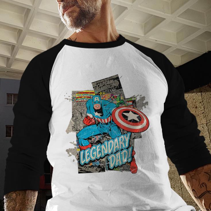 Marvel Captain America Legendary Dad Father's Day Men Baseball Raglan Shirt Marvel Captain America Legendary Dad Father's Day Men Baseball Raglan Shirt