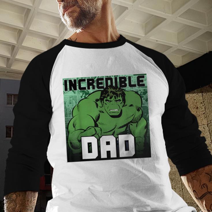 Marvel Comics Avengers Father's Day Hulk Incredible Dad Men Baseball Raglan Shirt
