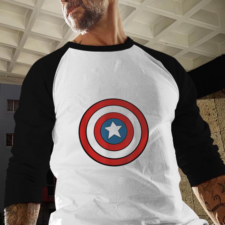 Marvel Father's Day Super Dad Captain America Shield Men Baseball Raglan Shirt