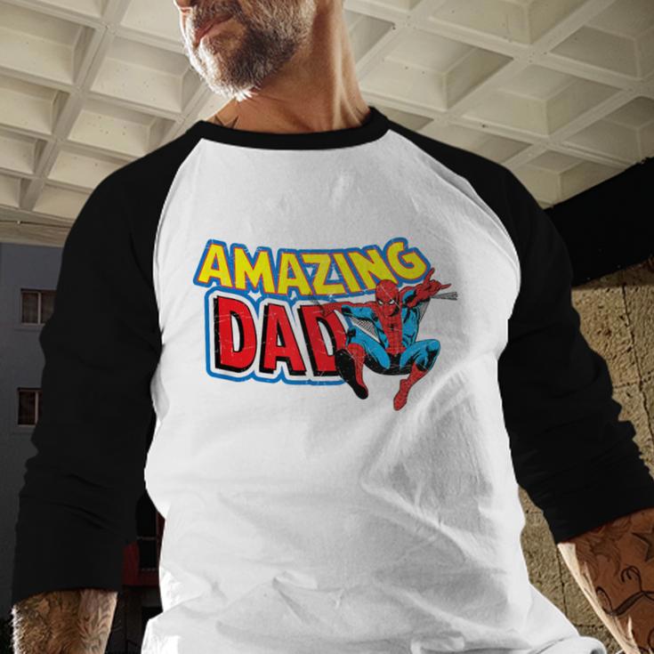 Marvel Spider-Man Amazing Dad Comic Book Father's Day Men Baseball Raglan Shirt