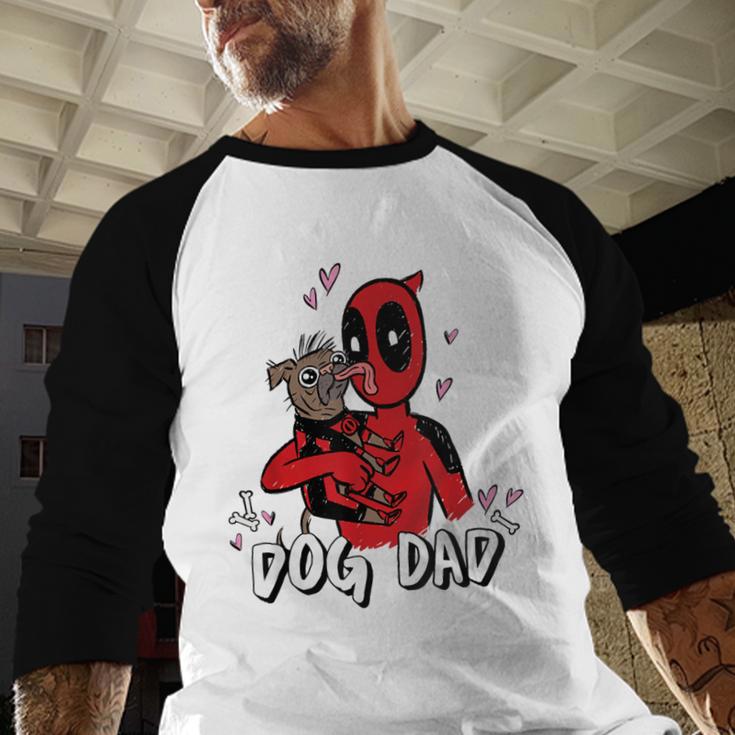 Marvel Super Heroes Pets Deadpool Loves Dogpool Dog Dad Men Baseball Raglan Shirt