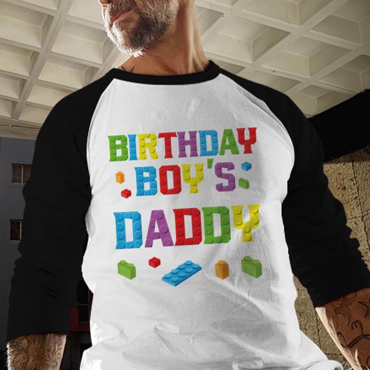 Master Builder Birthday Boy's Daddy Building Bricks Blocks Men Baseball Raglan Shirt