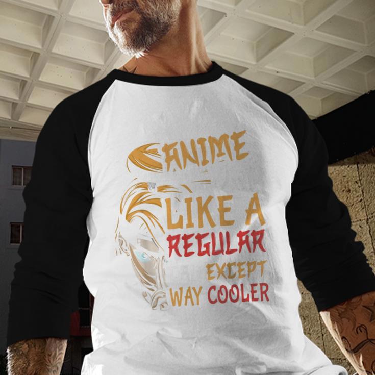 Men Anime Father's Day Anime Dad Except Way Cooler Men Baseball Raglan Shirt