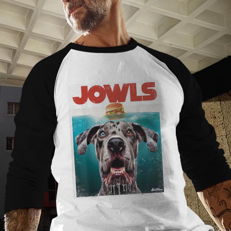 Merle Great Dane Jowls Paws Top Blue Eye Brown Dog Mom Dad For Men Women Girls Kids Men Baseball Raglan Shirt
