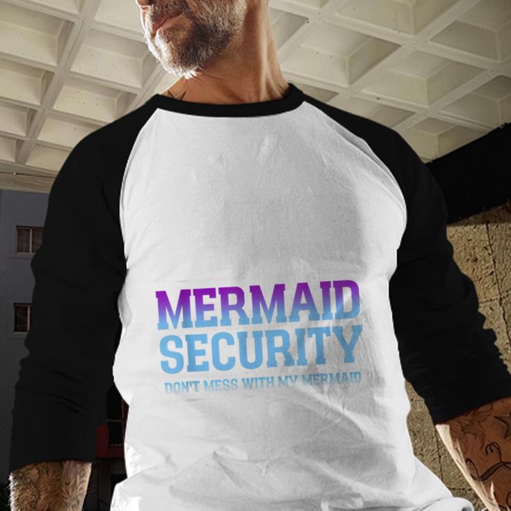 Mermaid Security Merman Merdad Mermaid Squad Fathers Day Dad Men Baseball Raglan Shirt