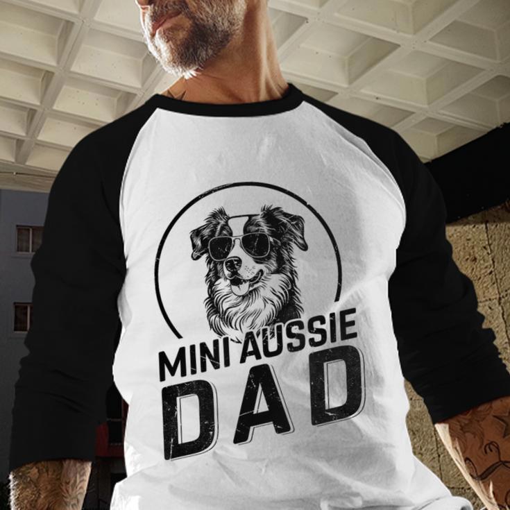 Mini Aussie Dad Dog Owner For Men Dad Christmas Men Baseball Raglan Shirt