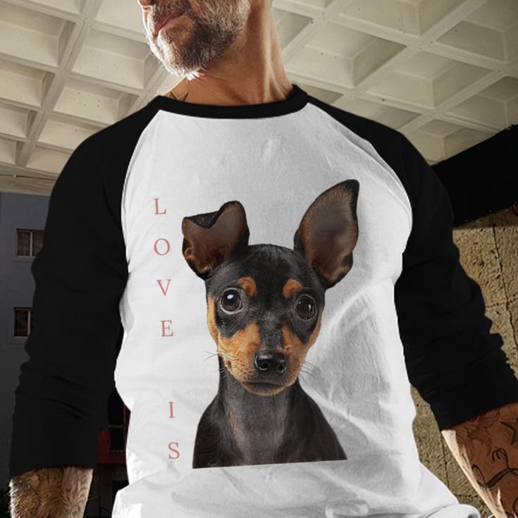Miniature Pinscher Shirt Dog Mom Dad Tshirt Love Puppy Pet Men Baseball Raglan Shirt