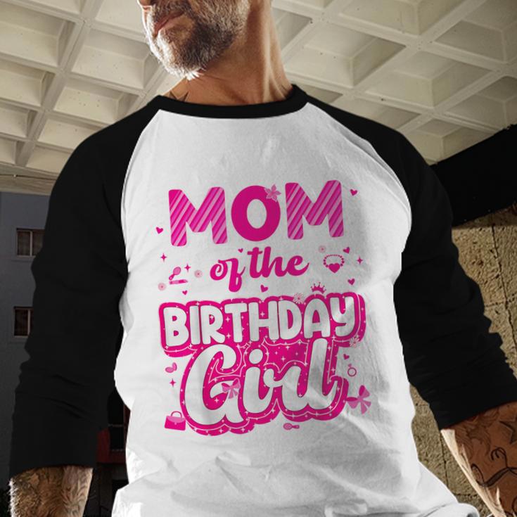 Mom And Dad Birthday Girl Family Matching Party Decorations Men Baseball Raglan Shirt