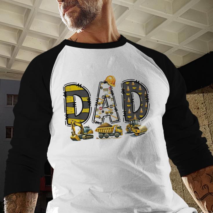 Mom And Dad Construction Birthday Boys Toddler Kids Family Men Baseball Raglan Shirt
