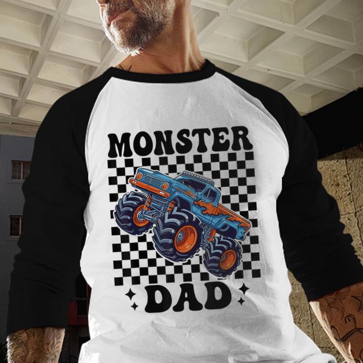 Monster Truck Dad Family Matching Monster Trucks Birthday Men Baseball Raglan Shirt Monster Truck Dad Family Matching Monster Trucks Birthday Men Baseball Raglan Shirt