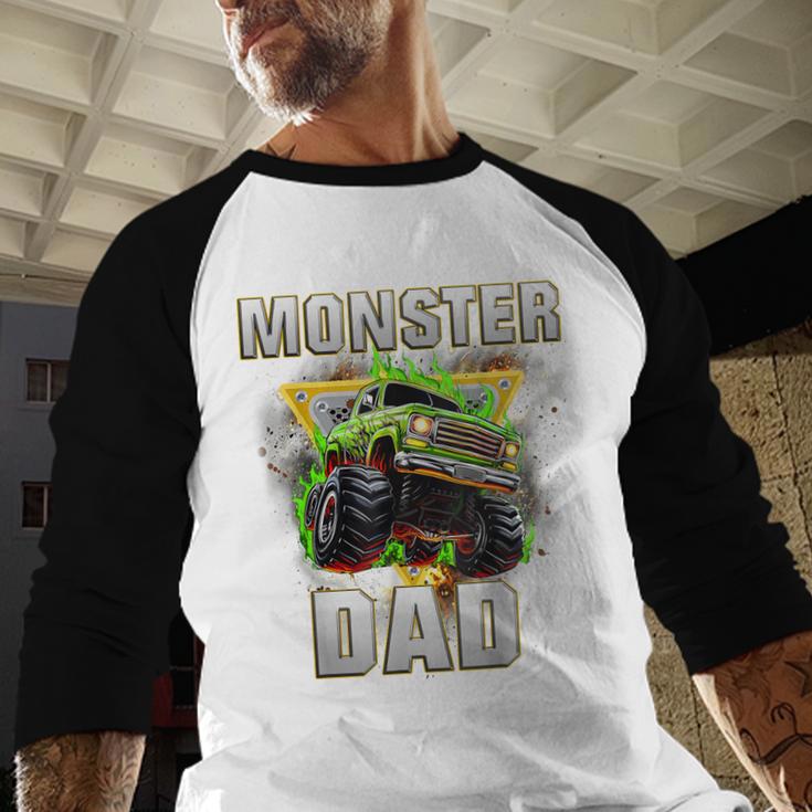 Monster Truck Dad Monster Truck Are My Jam Adults Kids Men Baseball Raglan Shirt