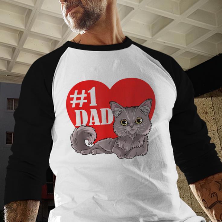 Nebelung Cat 1 Dad Father's Day Daddy Heart Decor For Men Women Kids Men Baseball Raglan Shirt Nebelung Cat 1 Dad Father's Day Daddy Heart Decor For Men Women Kids Men Baseball Raglan Shirt
