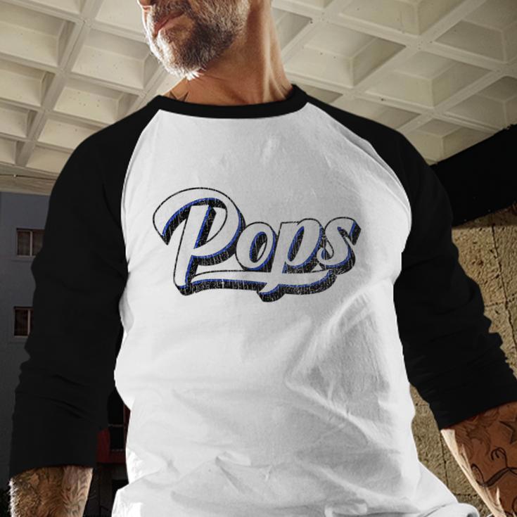 New Grandpa For Dad Called Pops Men Baseball Raglan Shirt
