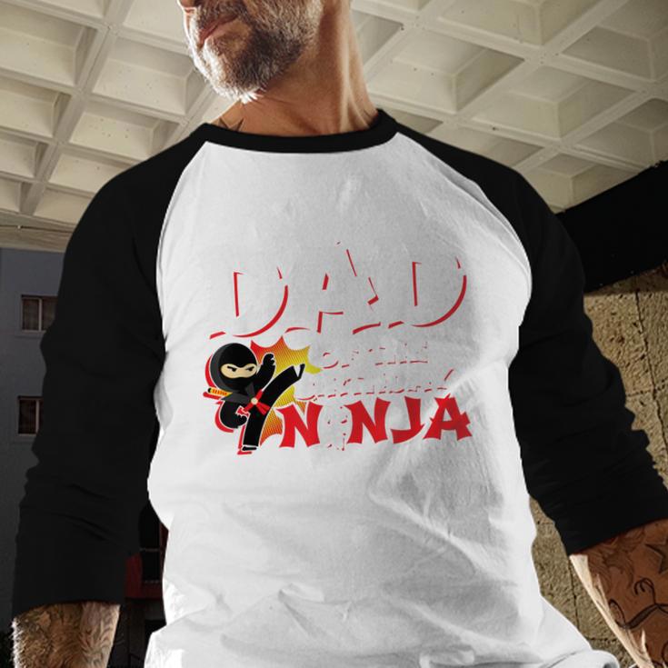 Ninja Birthday Party Dad Of The Birthday Ninja Small Men Baseball Raglan Shirt