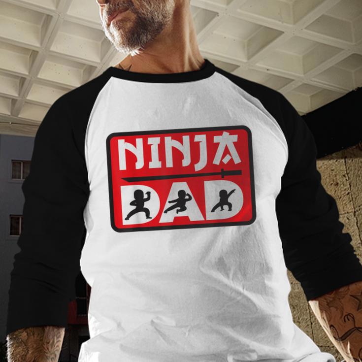 Ninja Dad Matching Family Ninja Warrior Men Baseball Raglan Shirt