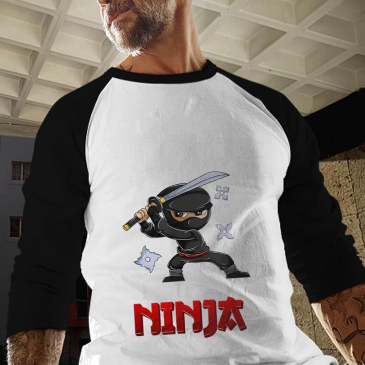 Ninja Favor Shirt For Men Dad Of The Birthday Boy Men Baseball Raglan Shirt