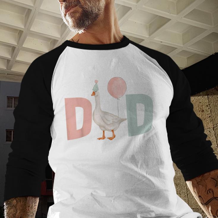 One Silly Goose Dad 1st First Birthday Family Matching Party Men Baseball Raglan Shirt