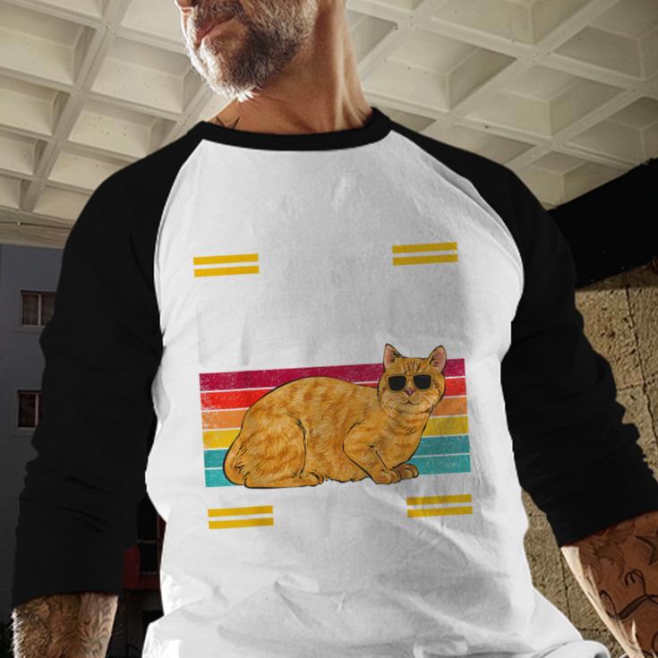 Orange Cat Best Cat Dad Ever Orange Tabby Cat Men Baseball Raglan Shirt