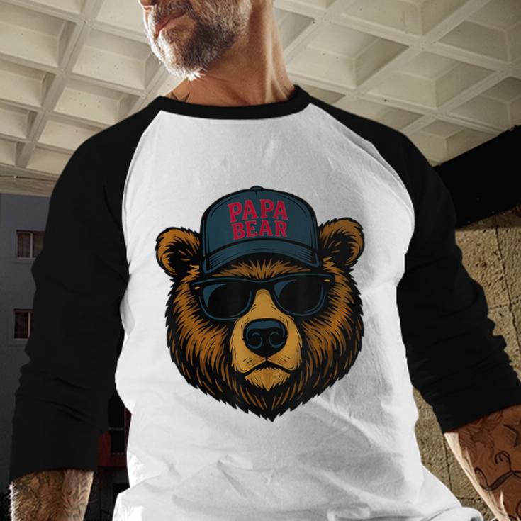Papa Bear Father's Day Great Dad Joke Men Baseball Raglan Shirt