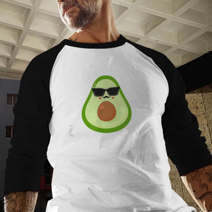 Papacado Avocado Dad Daddy Father's Day Men Baseball Raglan Shirt