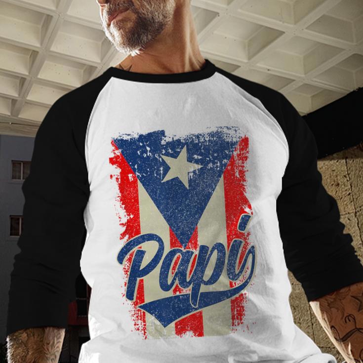 Papi Puerto Rican Dad Puerto Rico Pride Boricua Father's Day Men Baseball Raglan Shirt Papi Puerto Rican Dad Puerto Rico Pride Boricua Father's Day Men Baseball Raglan Shirt