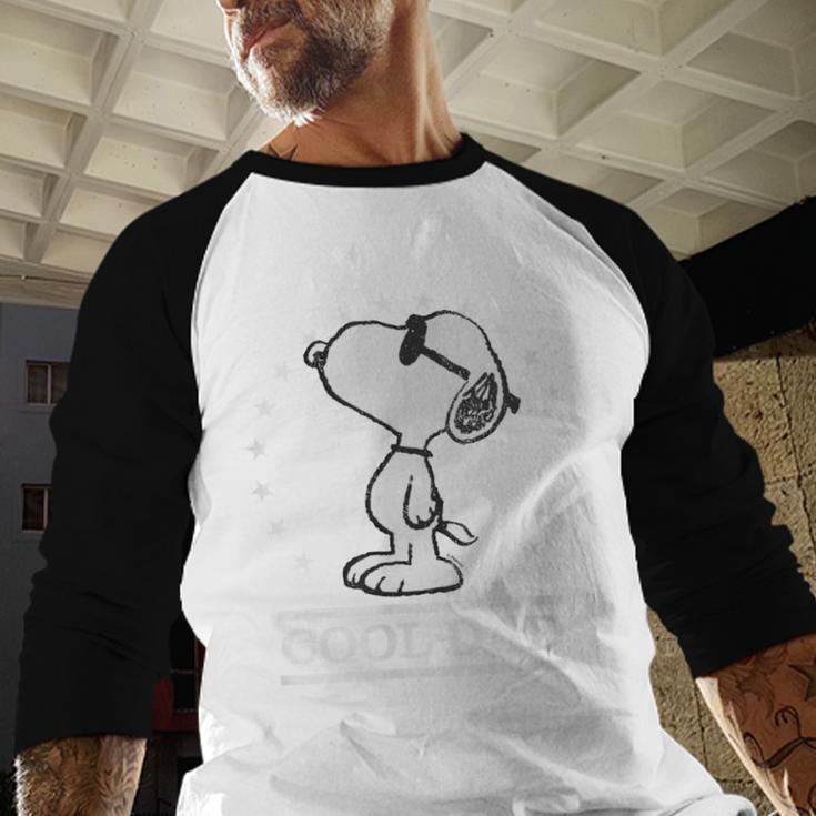 Peanuts Snoopy Cool Dad Men Baseball Raglan Shirt