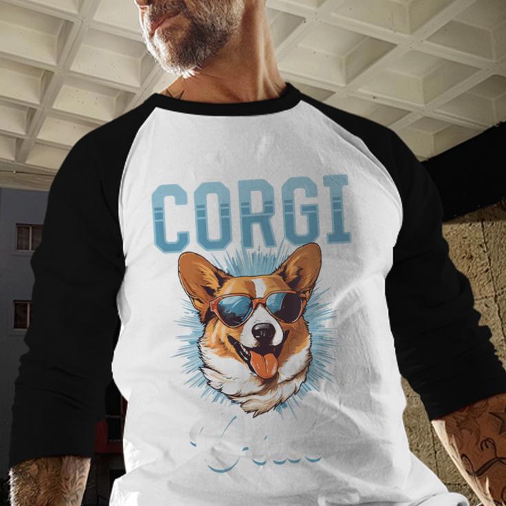 Pembroke Welsh Corgi Corgi Dad Men Baseball Raglan Shirt