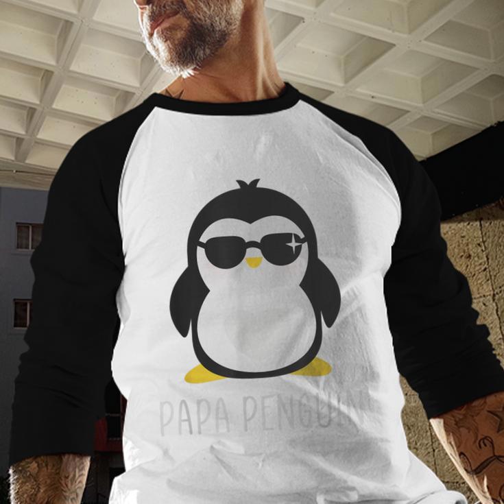 Penguin Papa Father's & Cute Dad Men Baseball Raglan Shirt Penguin Papa Father's & Cute Dad Men Baseball Raglan Shirt