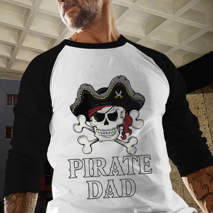 Pirate Father Pirate Dad Halloween Men Baseball Raglan Shirt