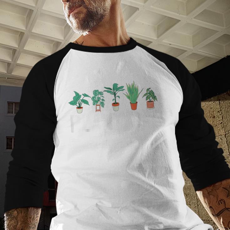 Plant Dad Potted Plant Lover Gardening Plant Guy Men Baseball Raglan Shirt
