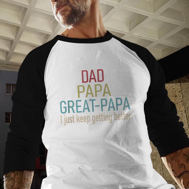 Promoted To Great Papa 2024 Fathers Day First Time Dad Men Baseball Raglan Shirt