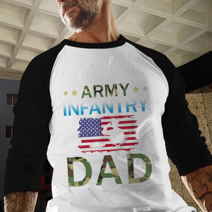 Proud Army Dad-Army Infantry Dad Camouflage Graphics Army Men Baseball Raglan Shirt