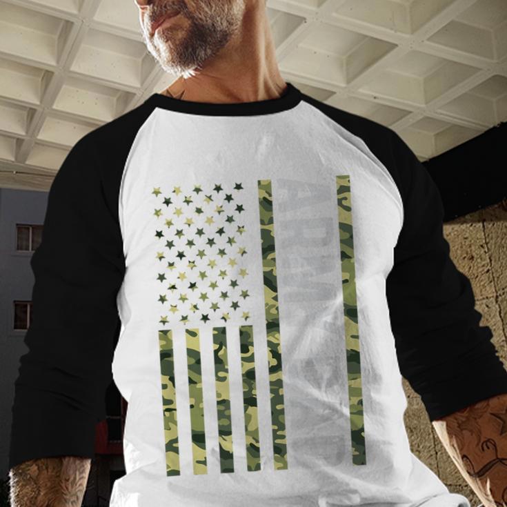 Proud Army Dad United States USA Flag For Father's Day Men Baseball Raglan Shirt