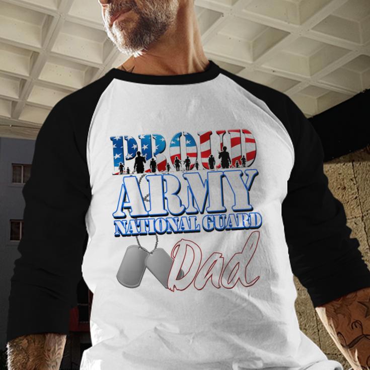 Proud Army National Guard Dad Fathers Day Shirt Men Men Baseball Raglan Shirt