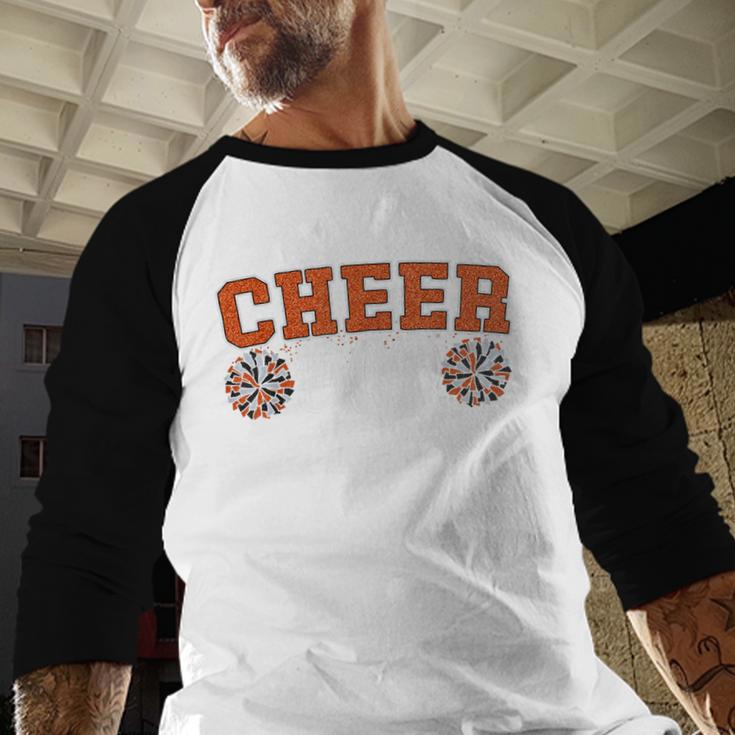 Proud Cheer Dad My Favorite Cheerleader Calls Me Dad Orange Men Baseball Raglan Shirt