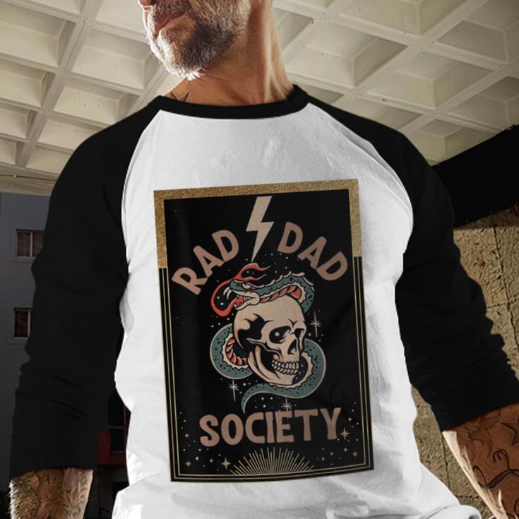 Rad Dad Society Cool Dad Club Dad Life Tee Fathers Day Men Baseball Raglan Shirt