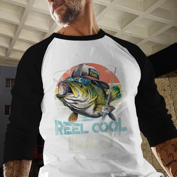 Reel Cool Dad Fishing Vintage Retro Father's Day Men Baseball Raglan Shirt Reel Cool Dad Fishing Vintage Retro Father's Day Men Baseball Raglan Shirt