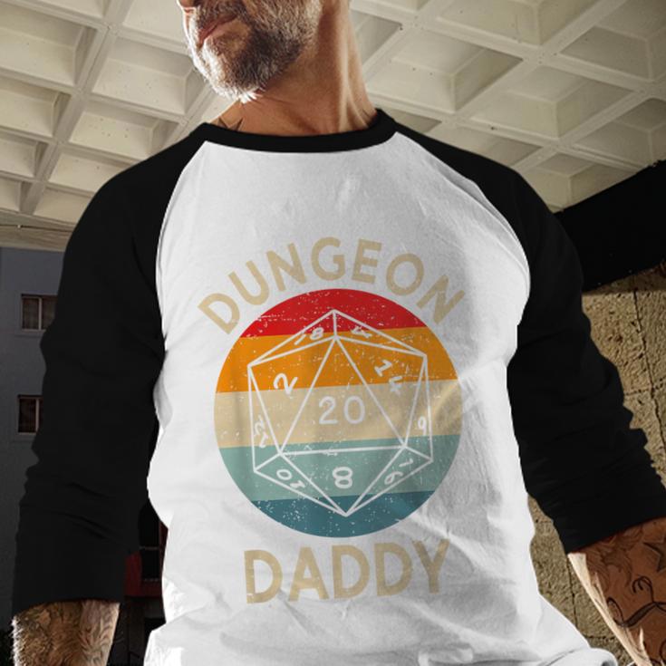 Retro Dungeon Daddy Fathers Day Men Baseball Raglan Shirt