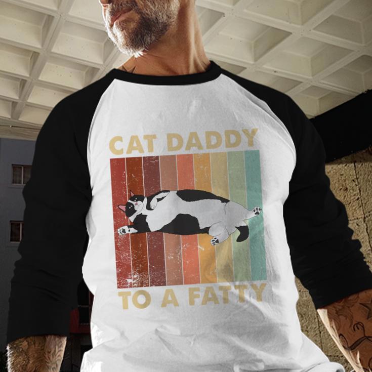 Retro Fat Chonk Dad Tee Cat Daddy To A Fatty Men Baseball Raglan Shirt Retro Fat Chonk Dad Tee Cat Daddy To A Fatty Men Baseball Raglan Shirt