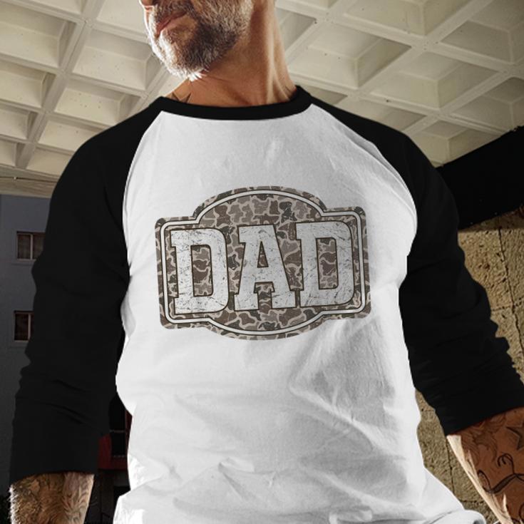 Retro Old Camo Dad Camouflage Hunting Season Father's Day Men Baseball Raglan Shirt Retro Old Camo Dad Camouflage Hunting Season Father's Day Men Baseball Raglan Shirt