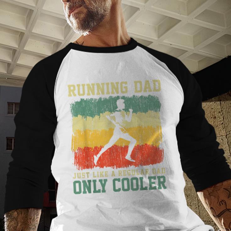 Retro Running Dad Runner Marathon Athlete Humor Outfit Men Baseball Raglan Shirt