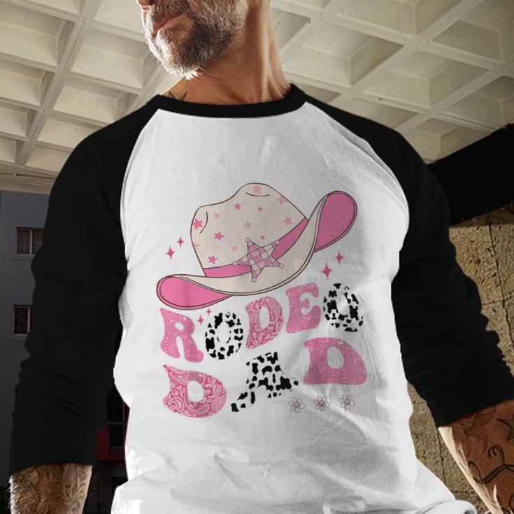 Rodeo Dad Pink Cowgirl 1St Birthday Family Matching Men Baseball Raglan Shirt