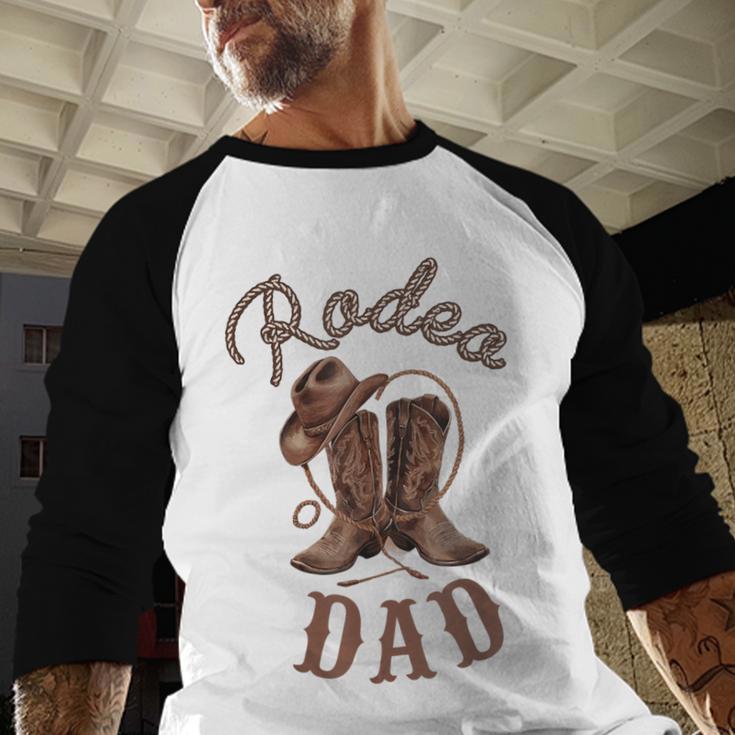 Rodeo Dad Western Cowboy Birthday Boy Family Matching Party Men Baseball Raglan Shirt