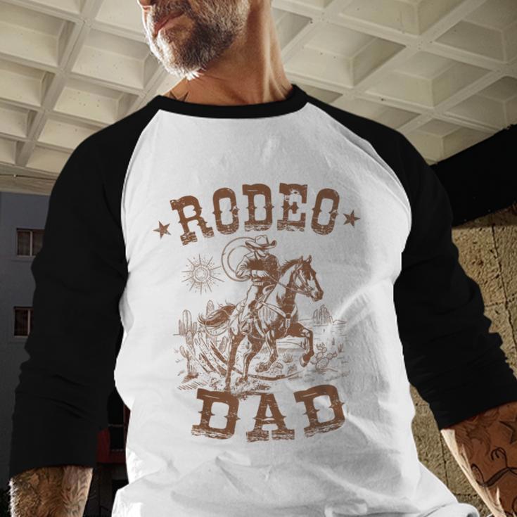 Rodeo Dad Western Cowboy Daddy Family Matching Father's Day Men Baseball Raglan Shirt Rodeo Dad Western Cowboy Daddy Family Matching Father's Day Men Baseball Raglan Shirt