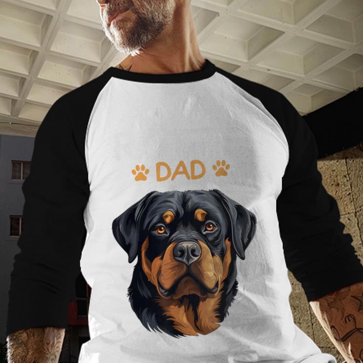 Rottie Dad Rottweiler Dog Men Baseball Raglan Shirt